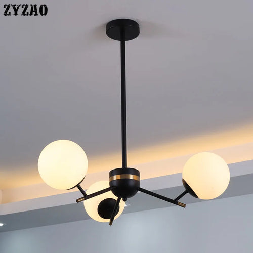 lustre moderne en boule de verre pour décoration intérieure élégante - vue 4 sur 9