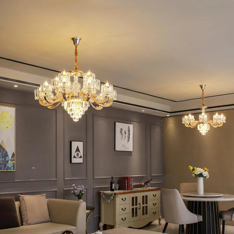 lustre en cristal éclairage pour intérieur élégant et raffiné - vue 3 sur 11