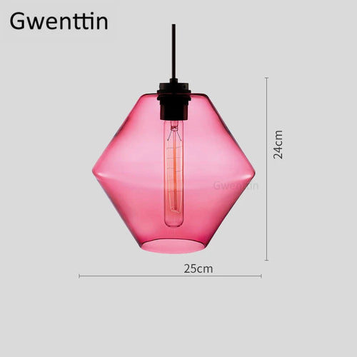 suspension moderne en verre teinté pour décoration intérieure - vue 23 sur 30