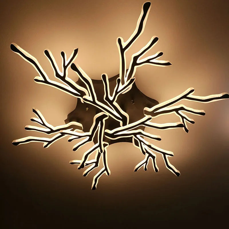 lustre moderne à bras multiples avec télécommande en aluminium acrylique - vue 4 sur 11
