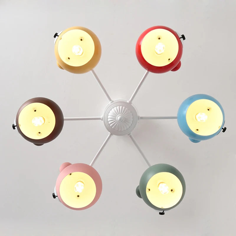 lustre ours lumineux en dessin animé pour enfants - vue 7 sur 18