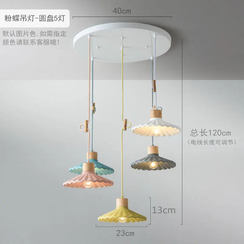 suspension moderne simple led en ciment nordique - vue 5 sur 16