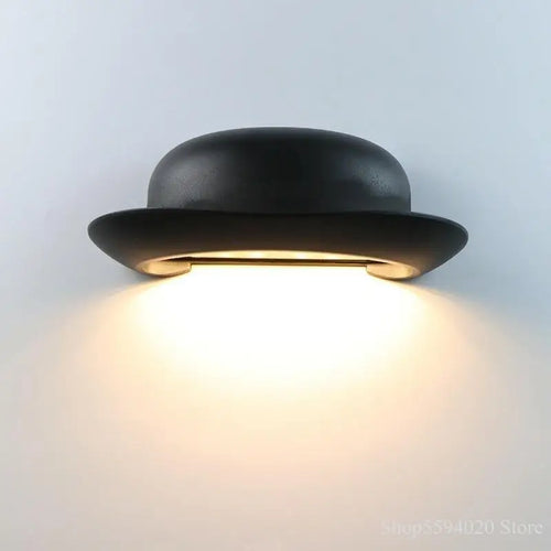 applique murale extérieure led nordique design chapeau de paille - vue 3 sur 6