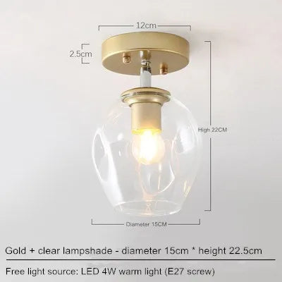 Nordic simple porch hall lamp entering the house, sun table lamp, modern simple corridor lamp, sky lantern, small ceiling lamp - vue 10 sur 11