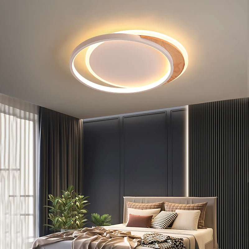 Lustres LED modernes lampes en bois véritable pour salon chambre décoration de la maison logement livraison directe luminaires d'intérieur