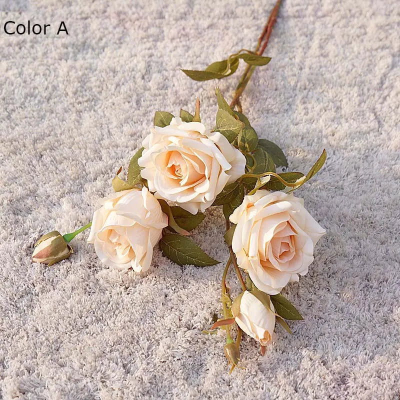 nouvelle décoration automnale fleurs artificielles roses bouclées luxe mariage - vue 3 sur 11