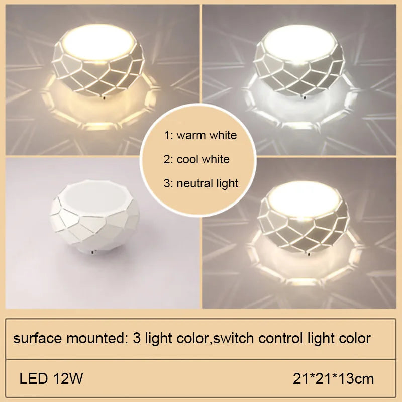 plafonnier led moderne avec gradation et trois variantes de lumière - vue 7 sur 18