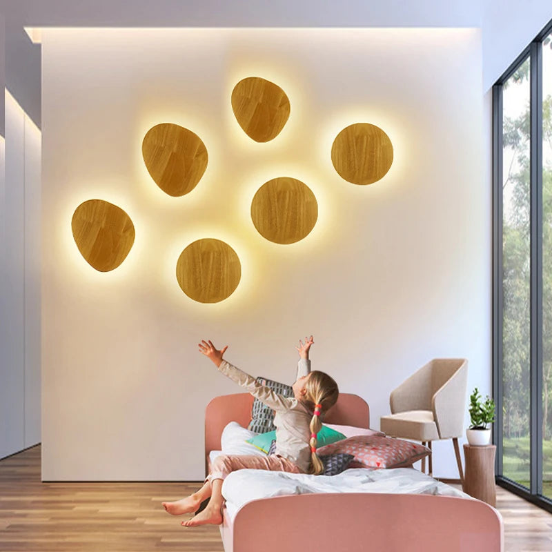 applique murale led moderne en bois avec originalité nordique
