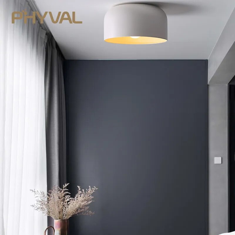 Plafonnier LEDs lumière nordique maison salon décor noir/blanc éclairage