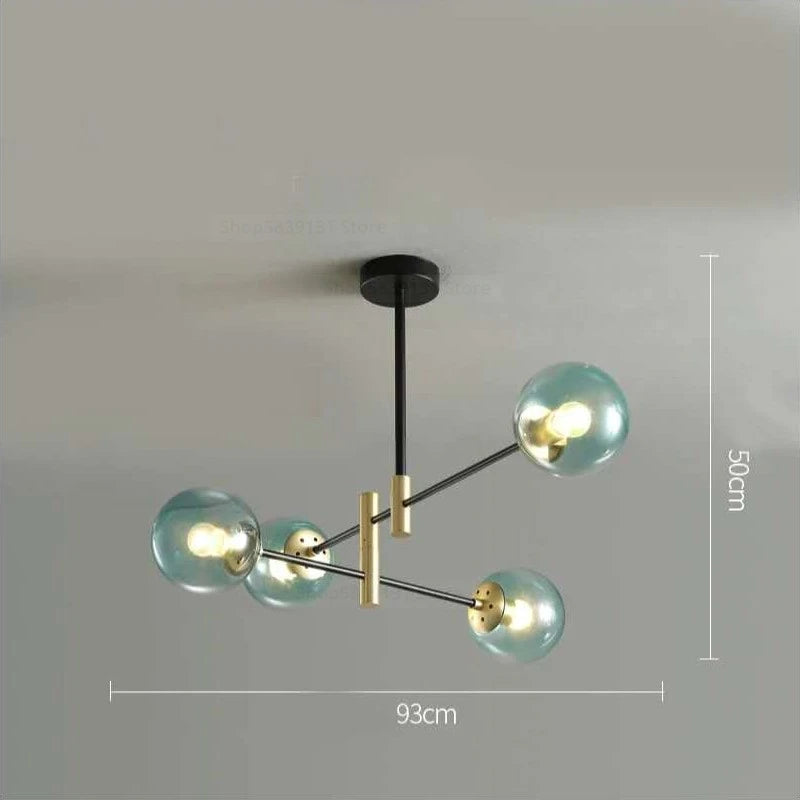 lustre led moderne boule de verre nordique luminaires créatifs - vue 17 sur 18