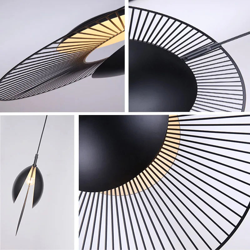 suspension en métal noir style moderne pour intérieur - vue 5 sur 6
