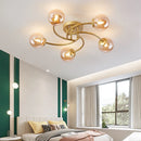 plafonnier nordique simple en verre avec led moderne