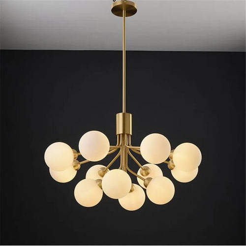 Lustre boule de verre nordique Led or luxe chambre cuisine lampe magique haricot Apiales lustres pour salle à manger café éclairage - vue 4 sur 12