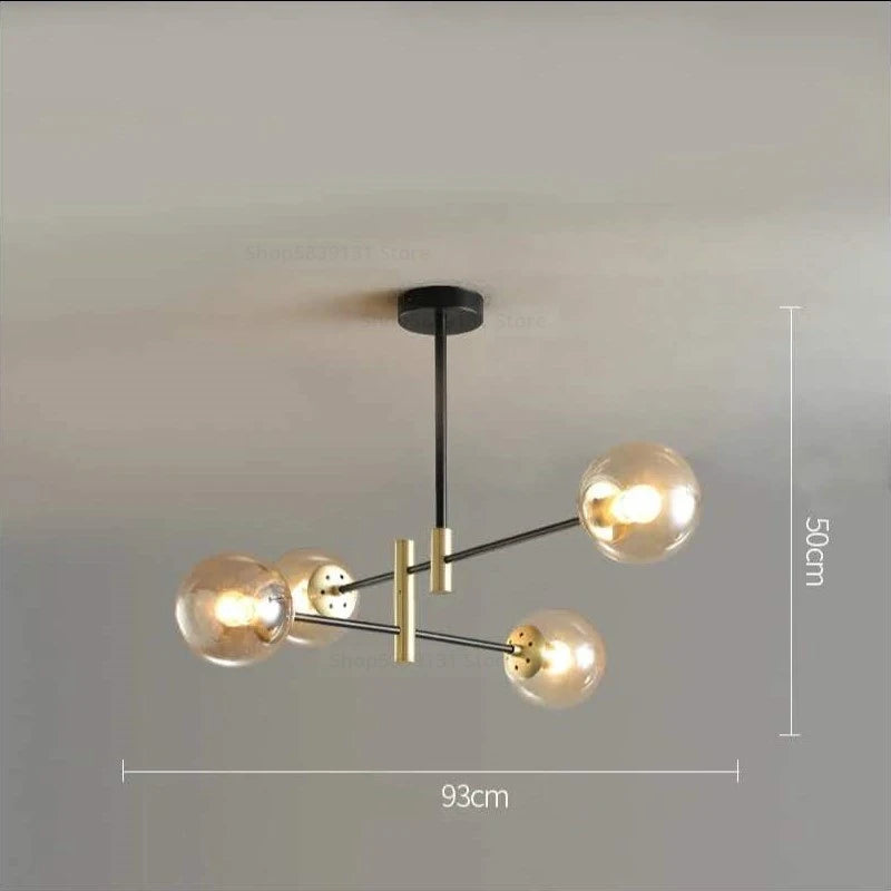 lustre led moderne boule de verre nordique luminaires créatifs - vue 16 sur 18
