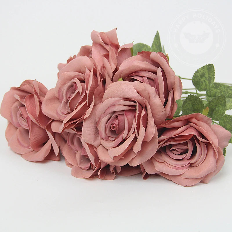 bouquet de roses vintage en soie pour décoration festive