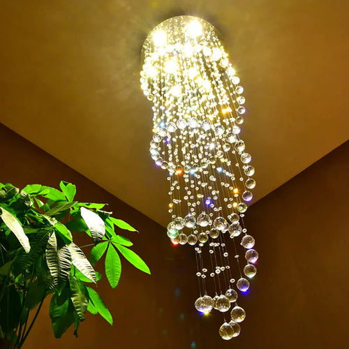 lustre moderne en cristal design spiralé pour éclairage décoratif - vue 6 sur 6