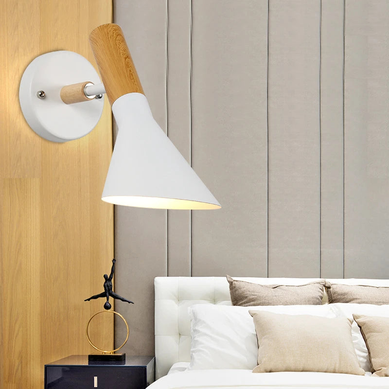 applique murale moderne en bois et fer design nordique - vue 6 sur 6