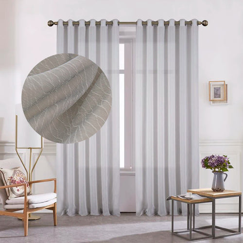 Voilage jacquard floral style rétro pour salon chambre - vue 2 sur 7