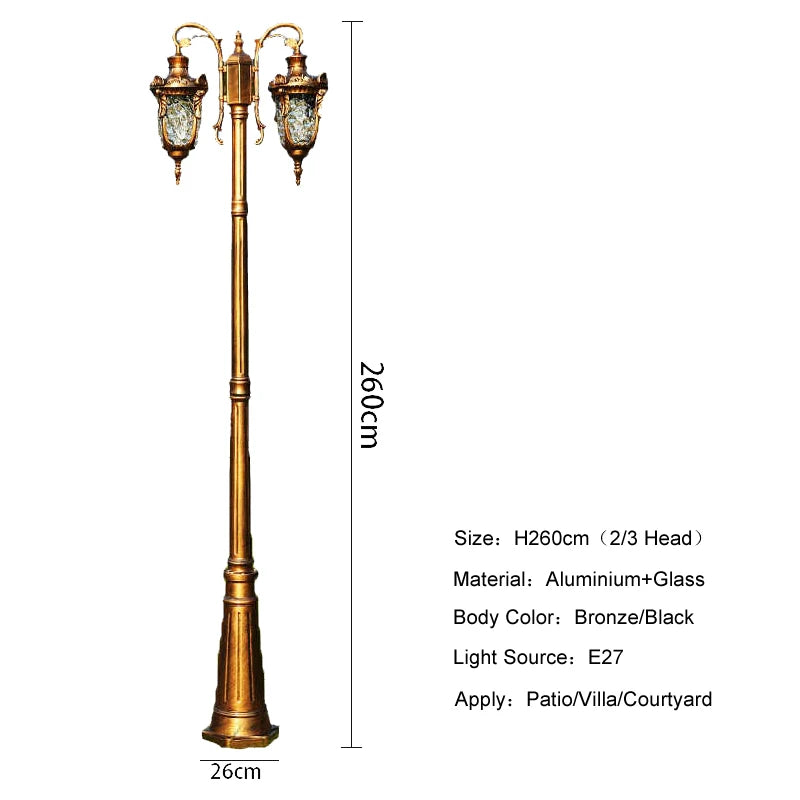 (H≈2.6M)Villa Home Outdoor Garden Light Park Community Landscape Street Project Lighting Street Lamp - vue 7 sur 10