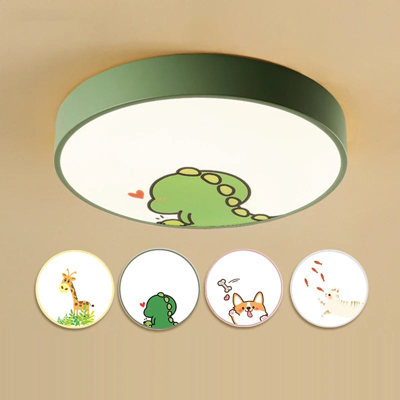 Plafonnier de chambre d'enfants moderne avec télécommande appliques acryliques de dessin animé mignon LED plafonnier rond éclairage d'enfants de fille