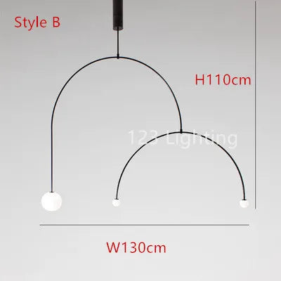 suspension moderne en métal noir pour intérieur contemporain - vue 11 sur 14