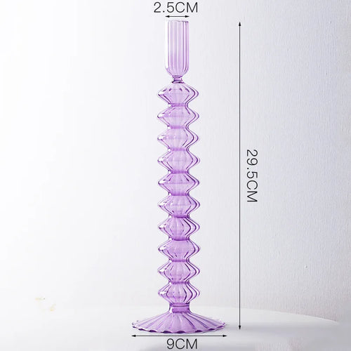 bougeoirs chandeliers décoration de mariage en cristal et verre - vue 8 sur 12