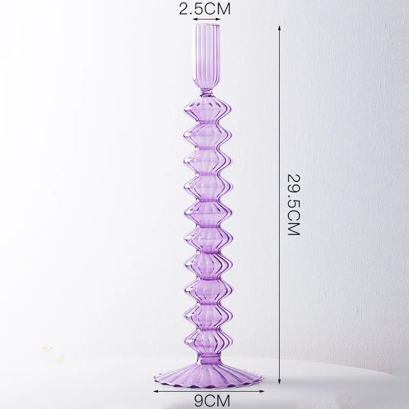 bougeoirs chandeliers décoration de mariage en cristal et verre - vue 7 sur 12