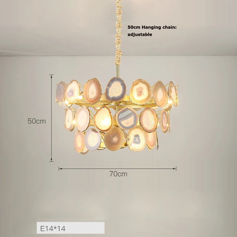 lustre design moderne en agate colorée pour intérieur - vue 12 sur 15