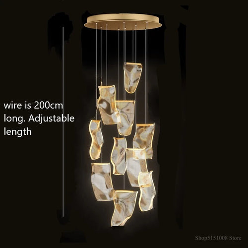 lustre led moderne pour escalier et magasin de vêtements - vue 9 sur 15