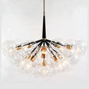 lustre nordique à lunettes avec fils café et lampes en verre
