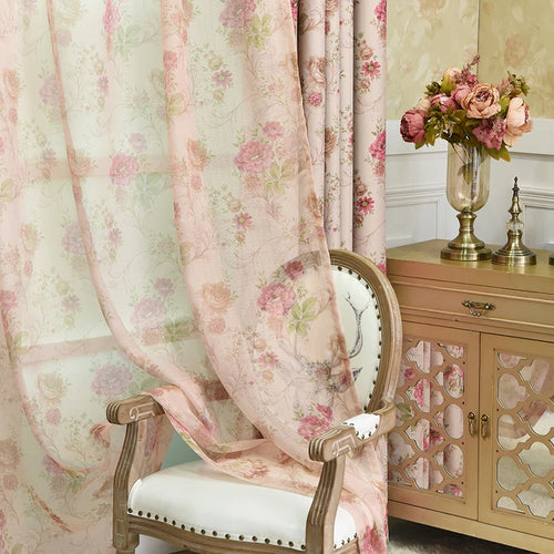 Rideau occultant floral style européen pour chambre salon