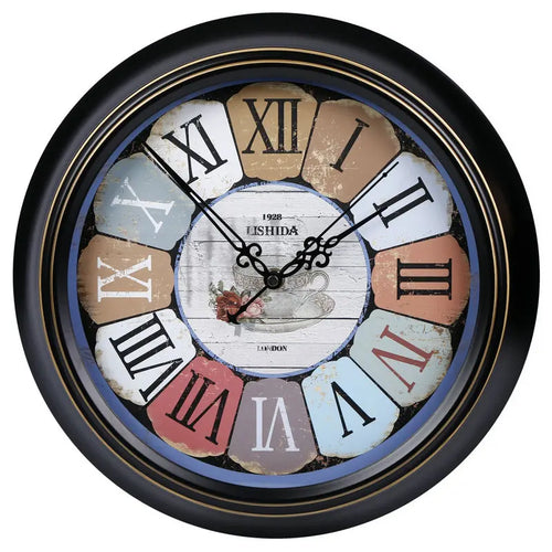horloge murale silencieuse rétro style shabby chic décoration intérieure - vue 18 sur 24