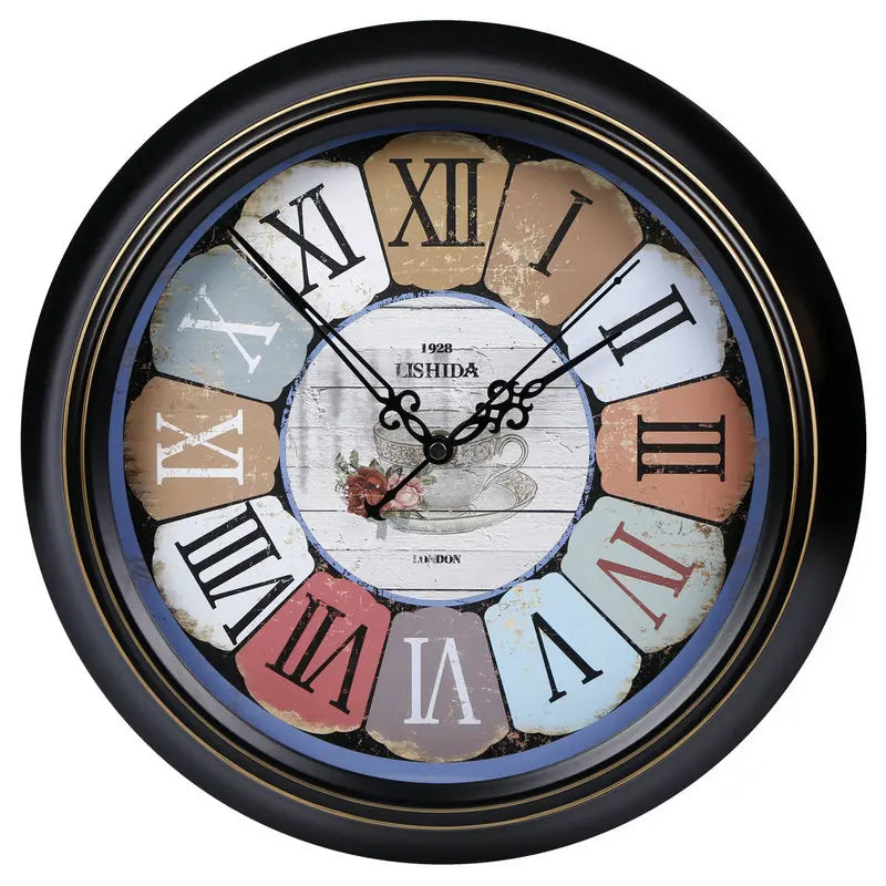 horloge murale silencieuse rétro style shabby chic décoration intérieure - vue 17 sur 24