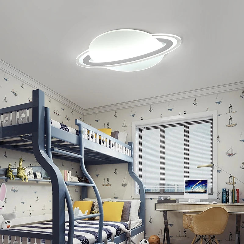 plafonnier moderne leds pour enfants motif planète espace - vue 4 sur 8