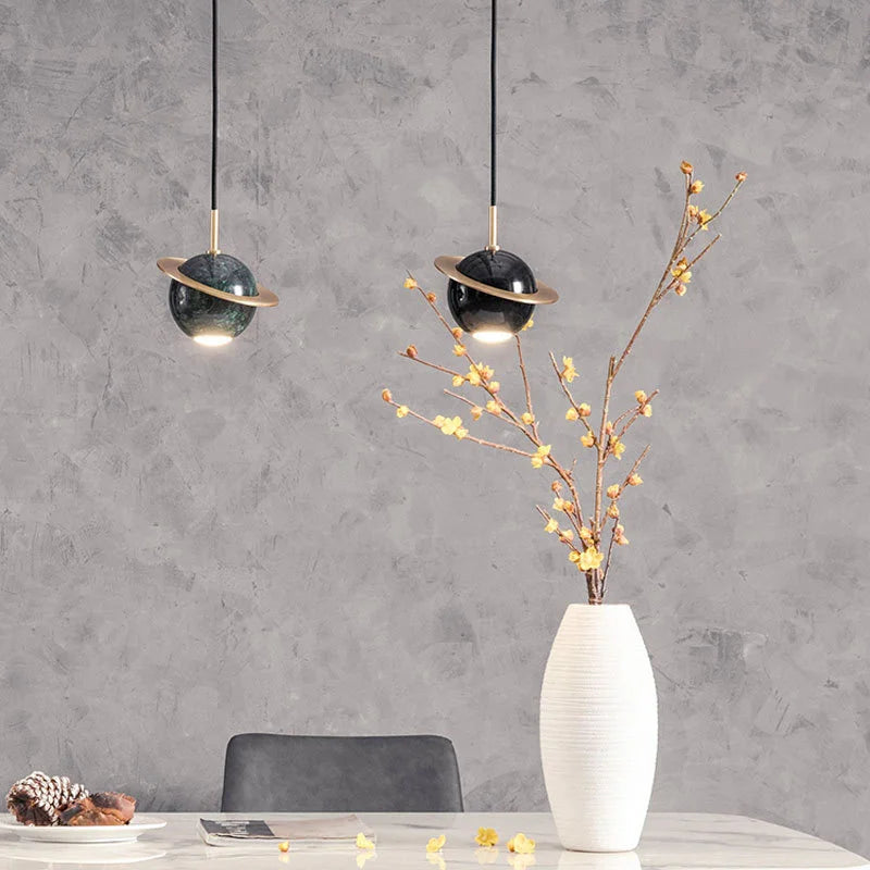suspension marbre simple style planétaire pour bar hôtel magasin