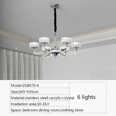 lustre en cristal moderne luxe pour décoration intérieure élégante - vue 11 sur 14