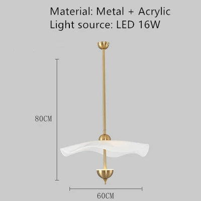 lustre led nordique en métal doré et acrylique décoratif pour intérieur - vue 9 sur 9