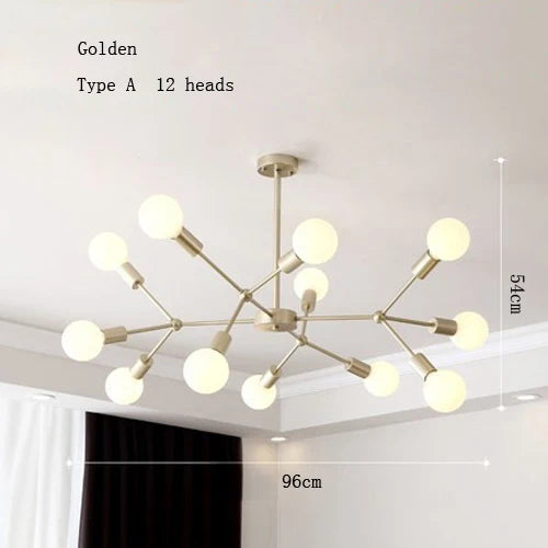 lustre moderne à plusieurs têtes pour intérieur créatif - vue 9 sur 27
