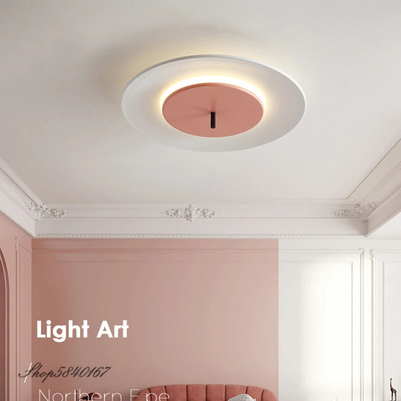 plafonnier simple disque led avec couverture suspendue - vue 4 sur 10