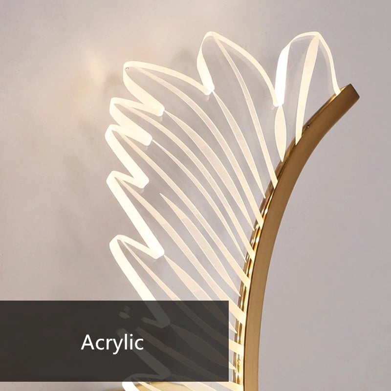 applique murale led nordique en laiton avec ailes d'ange - vue 5 sur 9