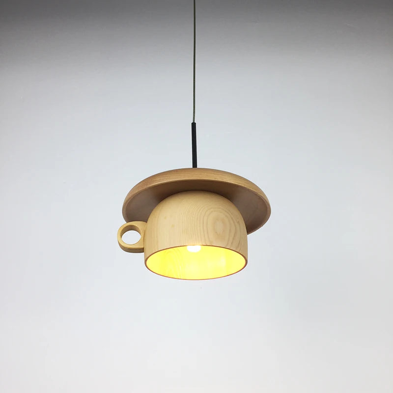 suspension créative en forme de tasse à café en bois - vue 7 sur 7