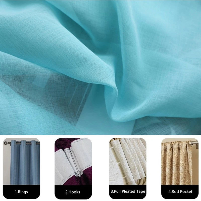Voilage tulle transparent mesure hauteur 300cm salon chambre - vue 6 sur 11