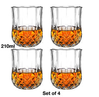 Lot de 4 verres à whisky relief élégants