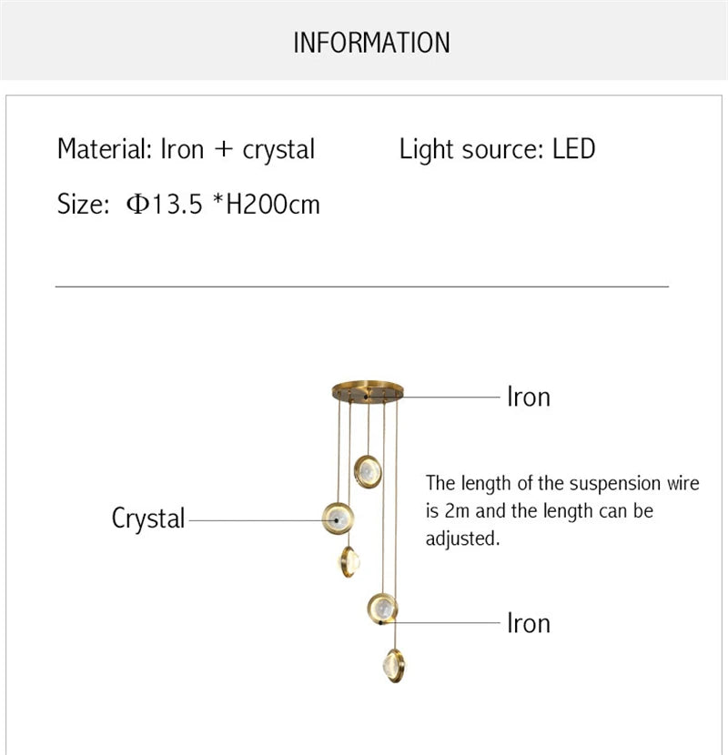 suspension en cristal moderne pour éclairage intérieur luxe - vue 5 sur 12