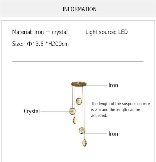suspension moderne en cristal design luxe pour intérieur décoratif - vue 4 sur 12