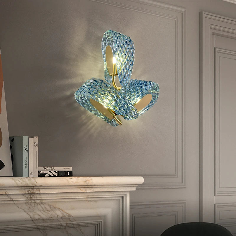 applique murale led en verre de cuivre artistique