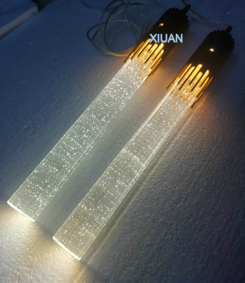 suspension en cristal de luxe avec télécommande pour chevet kistchen island led