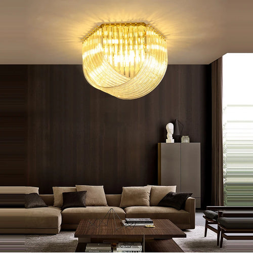 lustre suspendu design en chrome et argent pour éclairage moderne - vue 6 sur 15