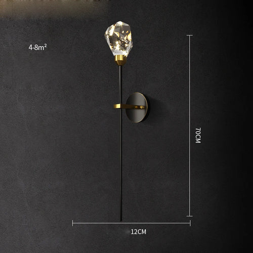 applique murale led postmoderne en cuivre et cristal - vue 11 sur 22