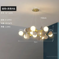 suspension à led design nordique avec fleurs décoratives en acrylique